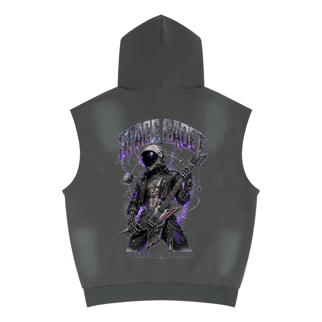 Space Cadet Rockstar Vintage Wash Sun Fade Sleeveless Hoodie