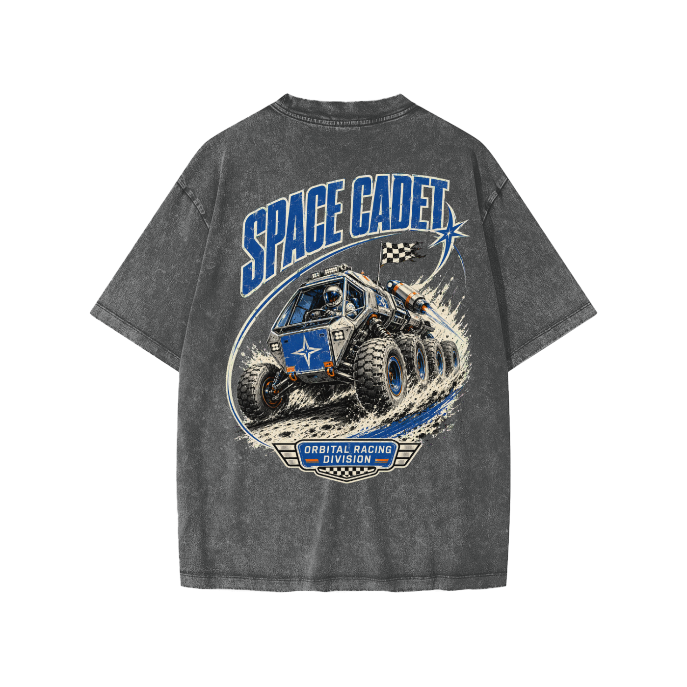 Space Cadet Orbital Racing Division V2 Snow Washed Kids' T-Shirt