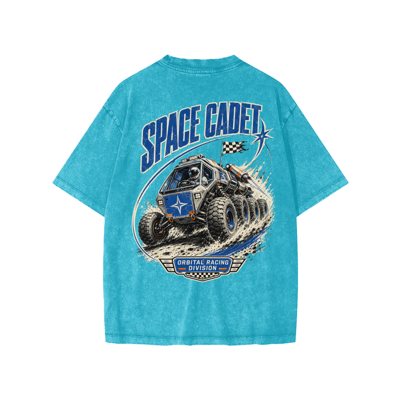Space Cadet Orbital Racing Division V2 Snow Washed Kids' T-Shirt