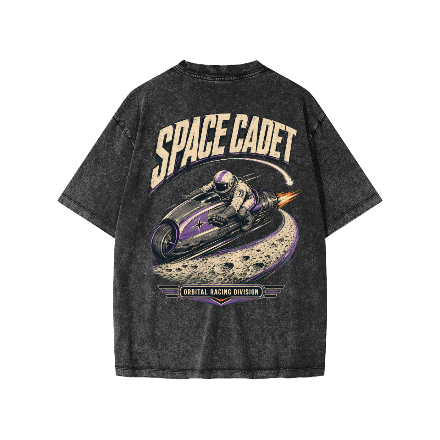 Space Cadet Orbital Racing Division Snow Washed Kids' T-Shirt