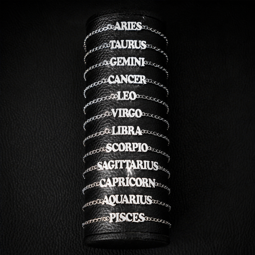 Stainless Steel Zodiac Letter Bracelet