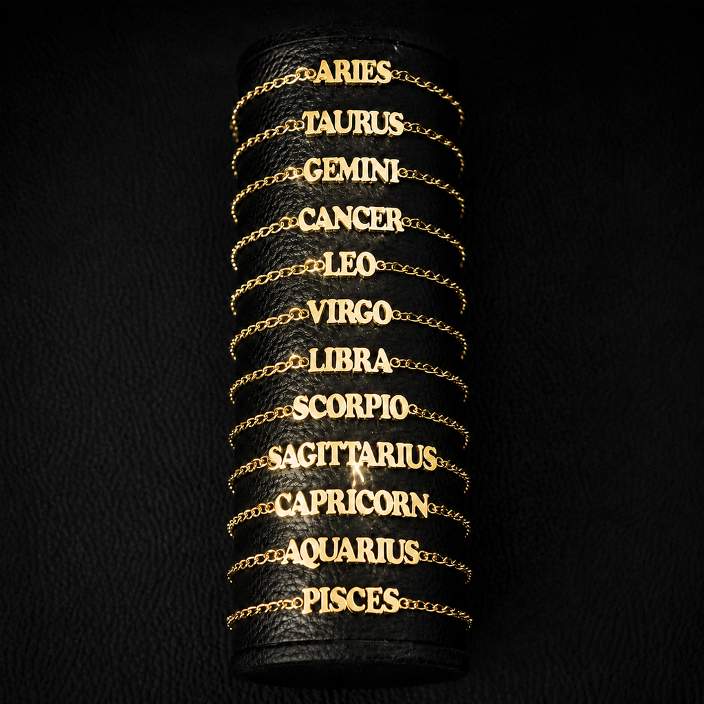 Stainless Steel Zodiac Letter Bracelet