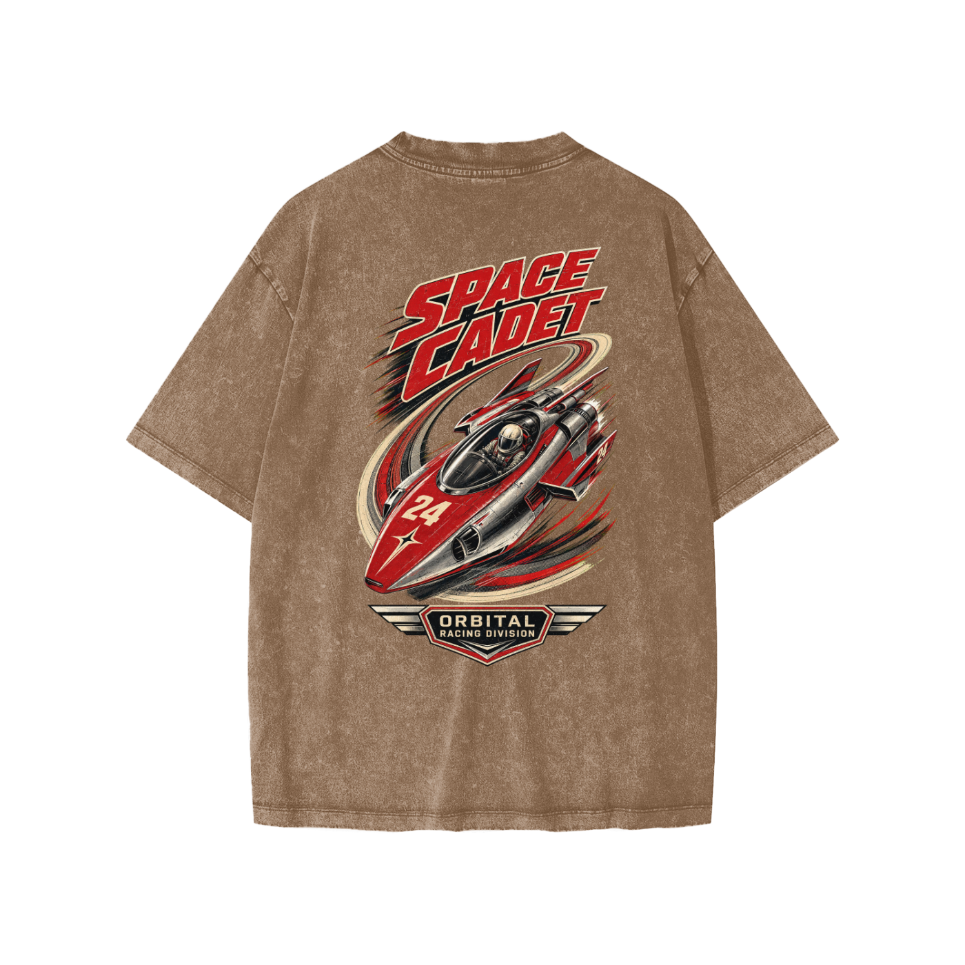Space Cadet Orbital Racing Division V3 Snow Washed Kids' T-Shirt