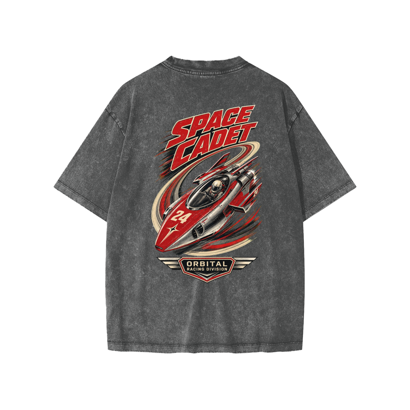 Space Cadet Orbital Racing Division V3 Snow Washed Kids' T-Shirt