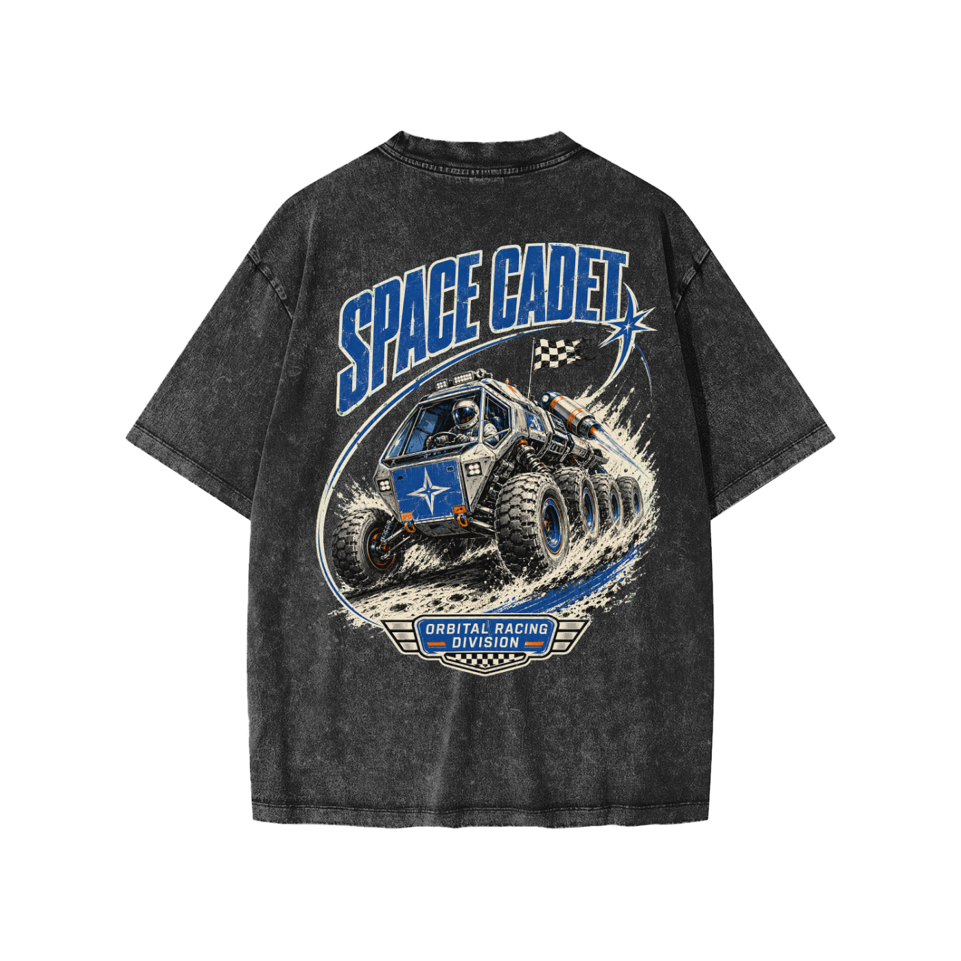Space Cadet Orbital Racing Division V2 Snow Washed Kids' T-Shirt